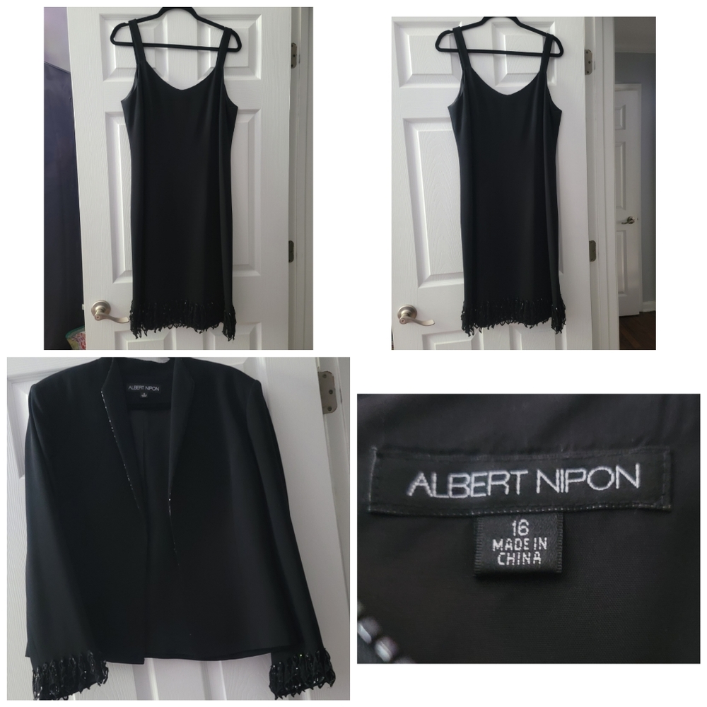Alber Nipon 2pc Beaded detail Elegant Dress